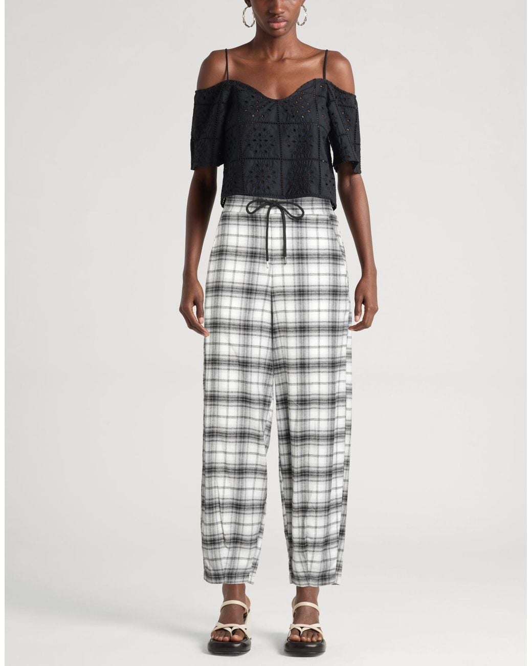 Motel Gray Pants Cotton