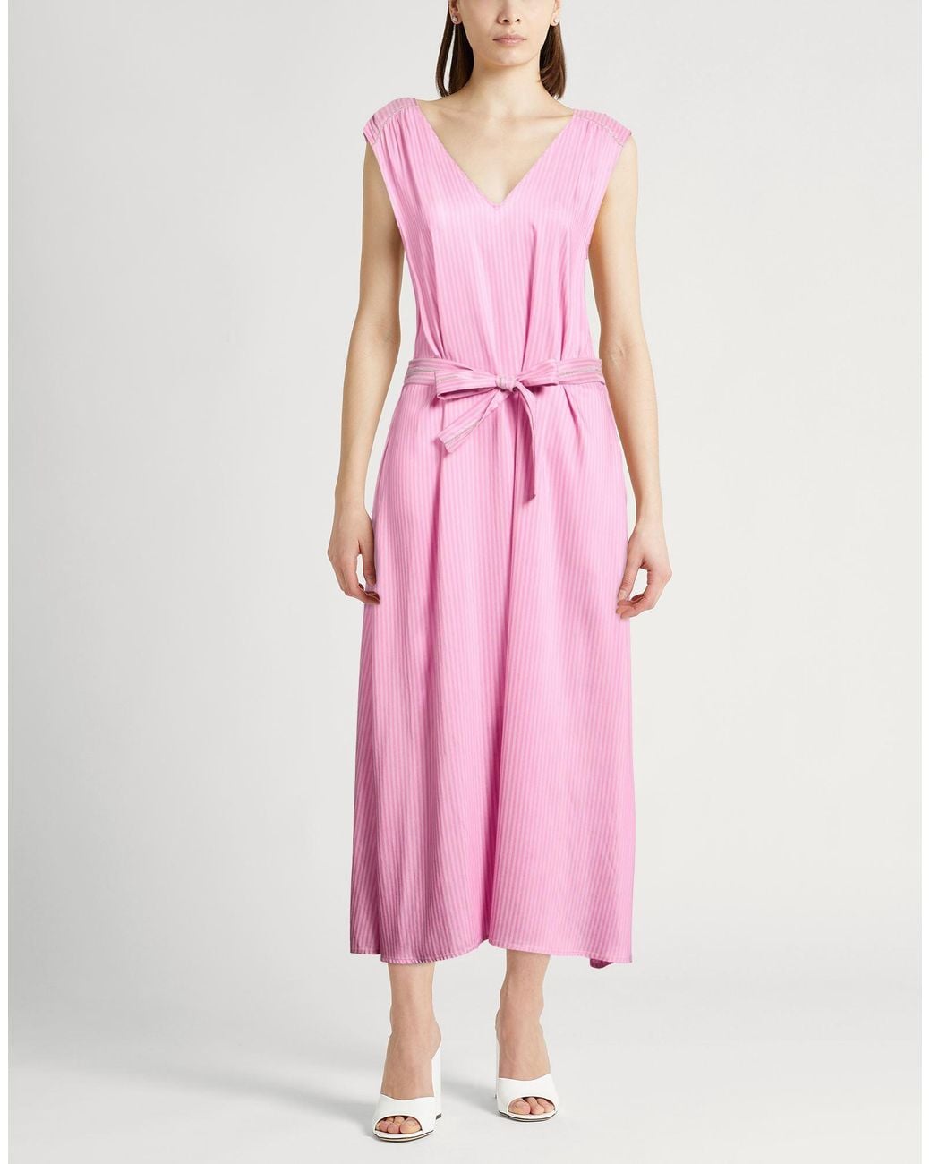 Peserico Pink Maxi Dress Viscose, Silk