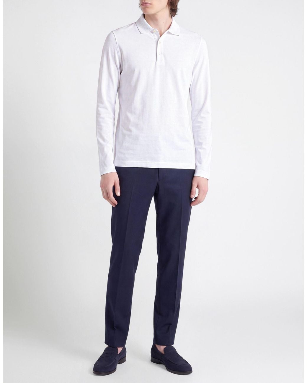 Canali White Polo Shirt Cotton for men