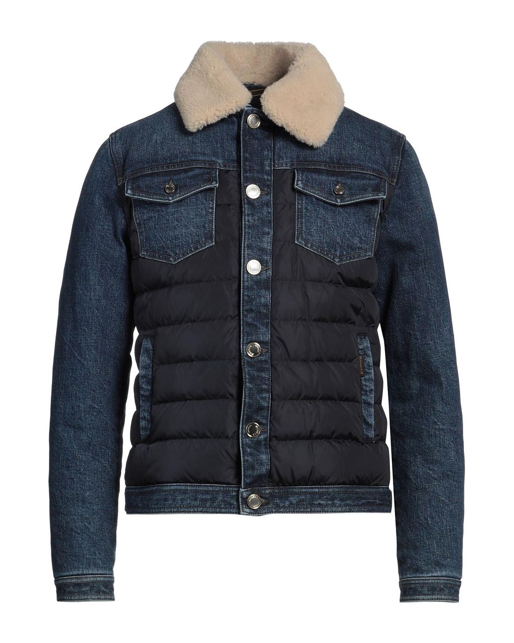 Moorer Blue Midnight Puffer Cotton, Elastane, Polyester, Shearling for men