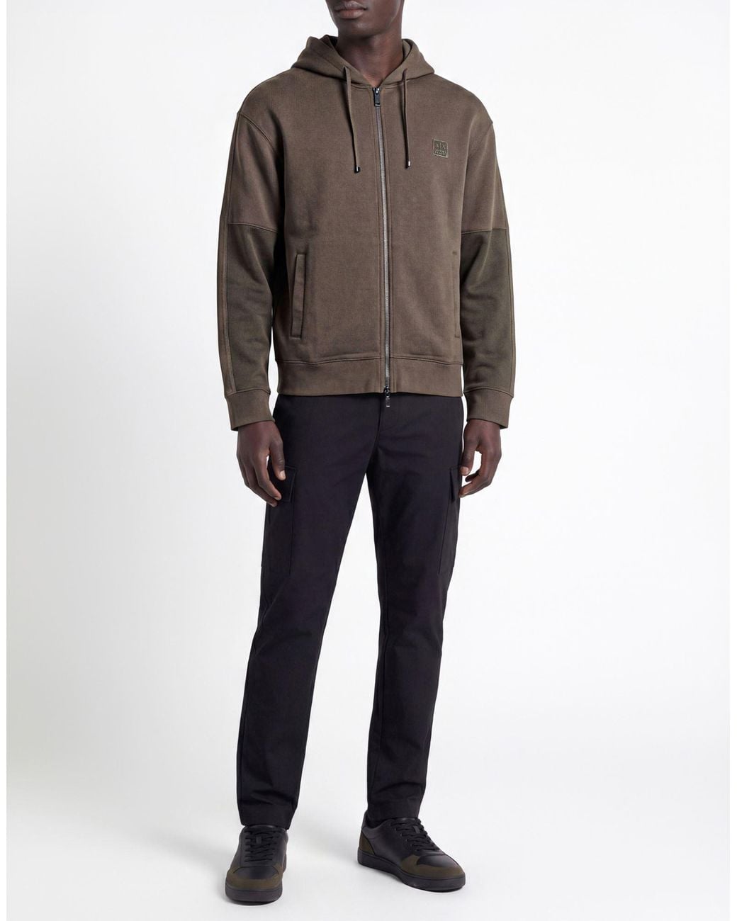 ARMANI EXCHANGE Gray Military Sweatshirt Cotton, Polyester, Elastane for men