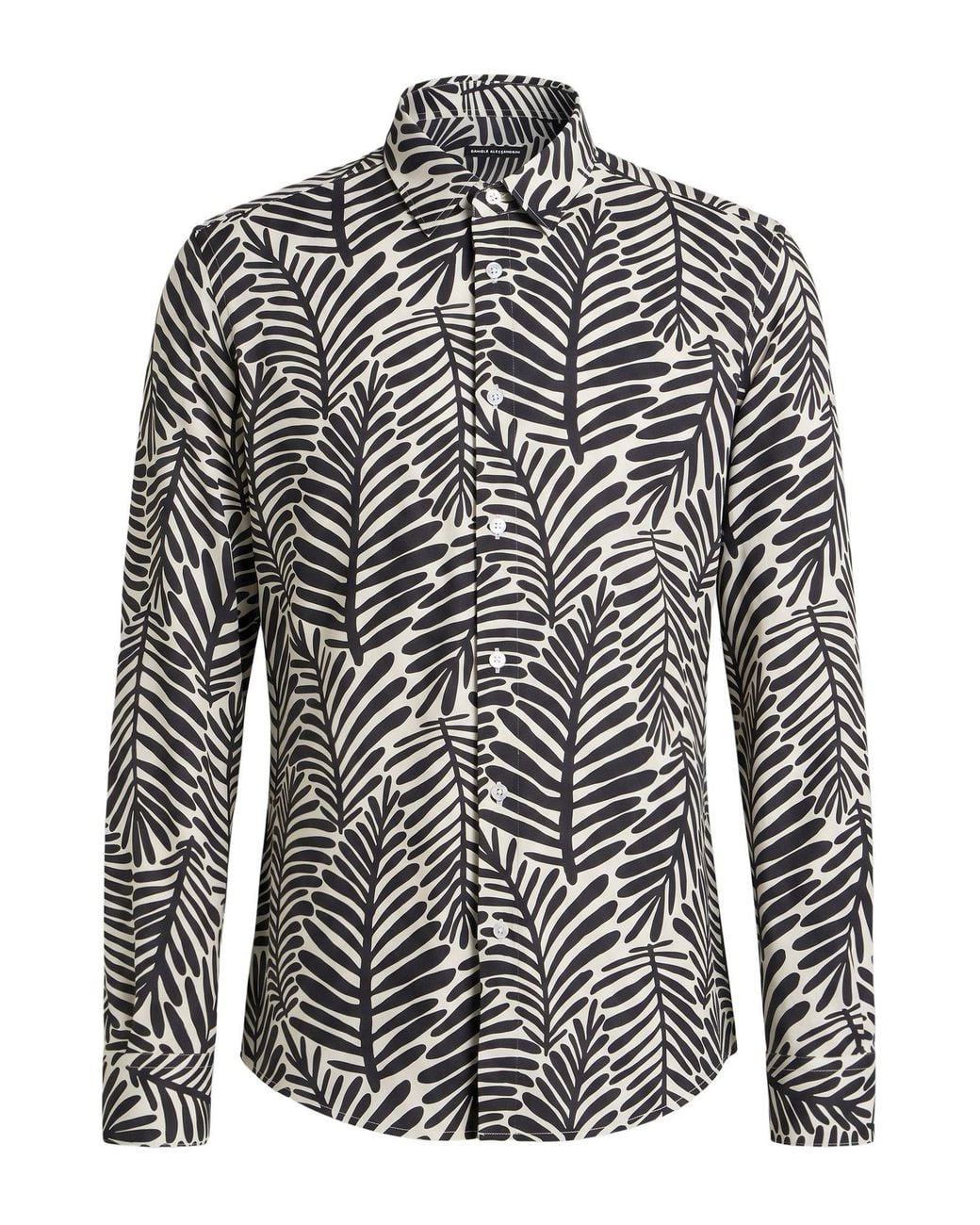 Daniele Alessandrini Gray Shirt Polyester, Elastane for men