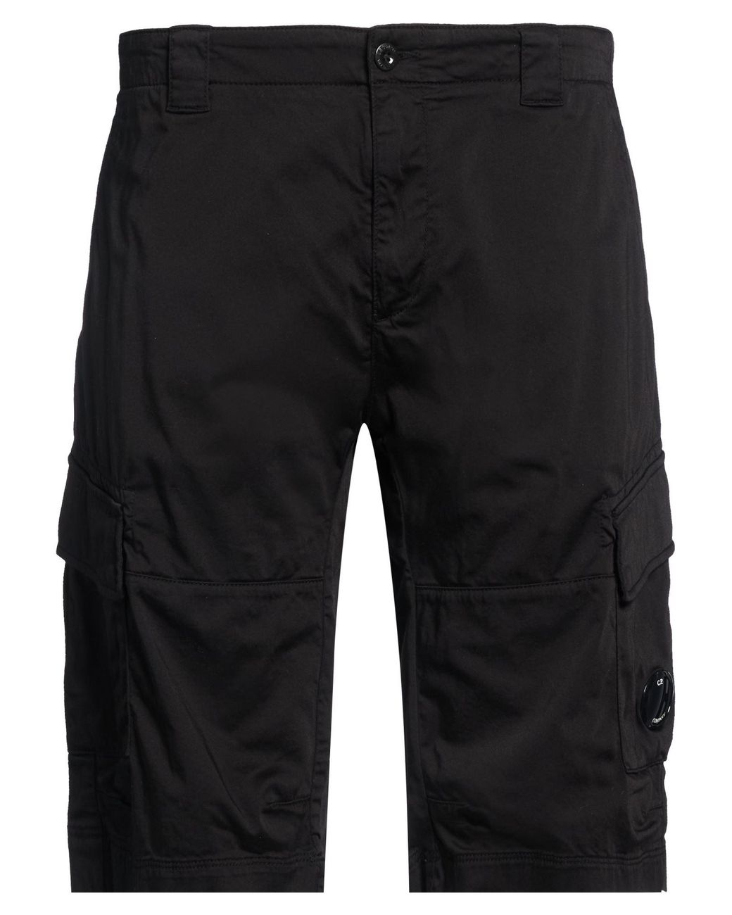 C P Company Black Shorts & Bermuda Shorts Cotton, Elastane for men