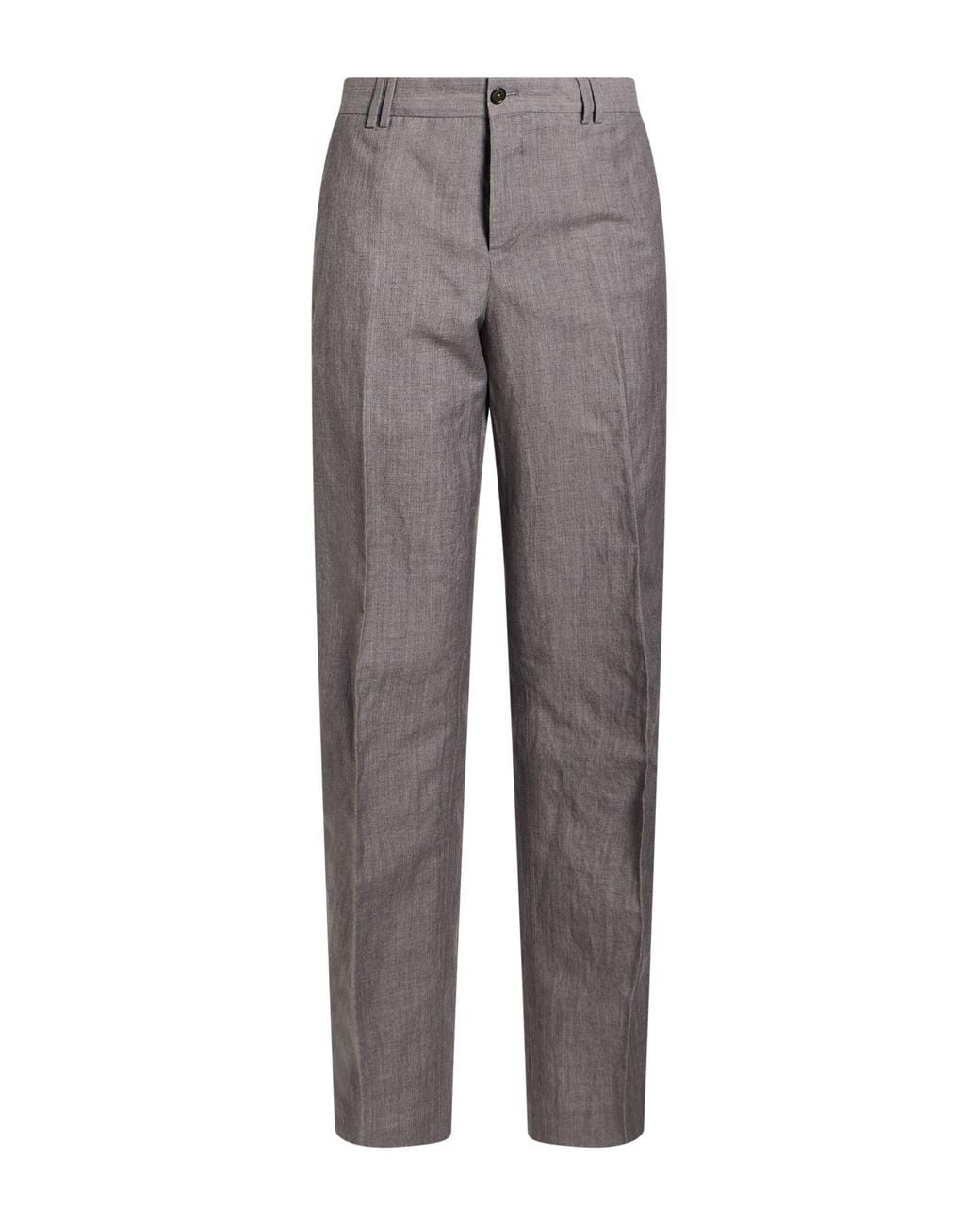 PT Torino Gray Pants Virgin Wool, Linen for men