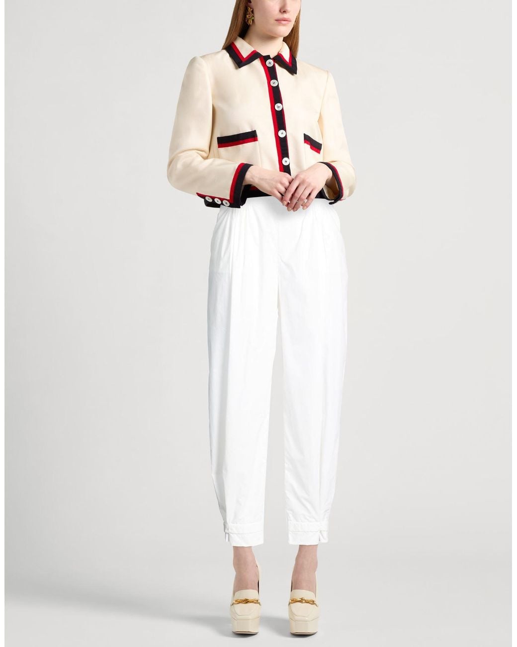 Alberta Ferretti White Pants Cotton