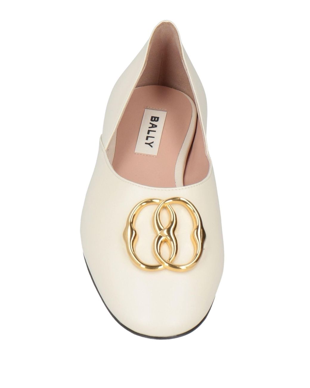 Bally Natural Ivory Ballet Flats Leather