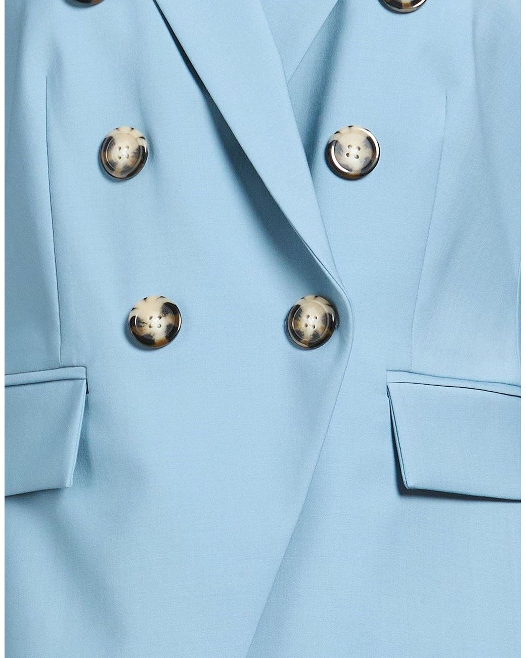 Veronica Beard Blue Blazer Wool, Polyamide, Elastane