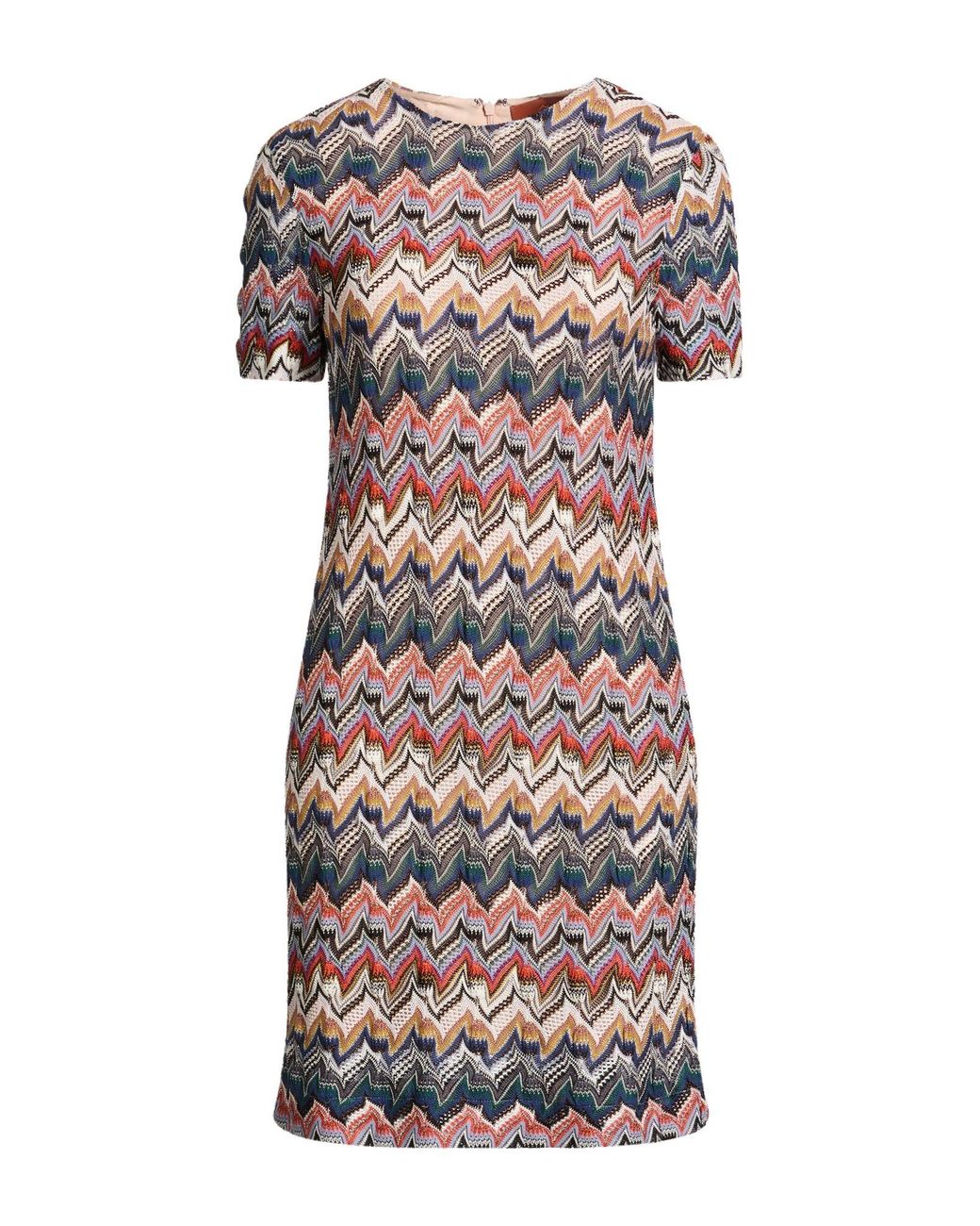 Missoni Blue Mini Dress Viscose, Wool, Metal Fiber