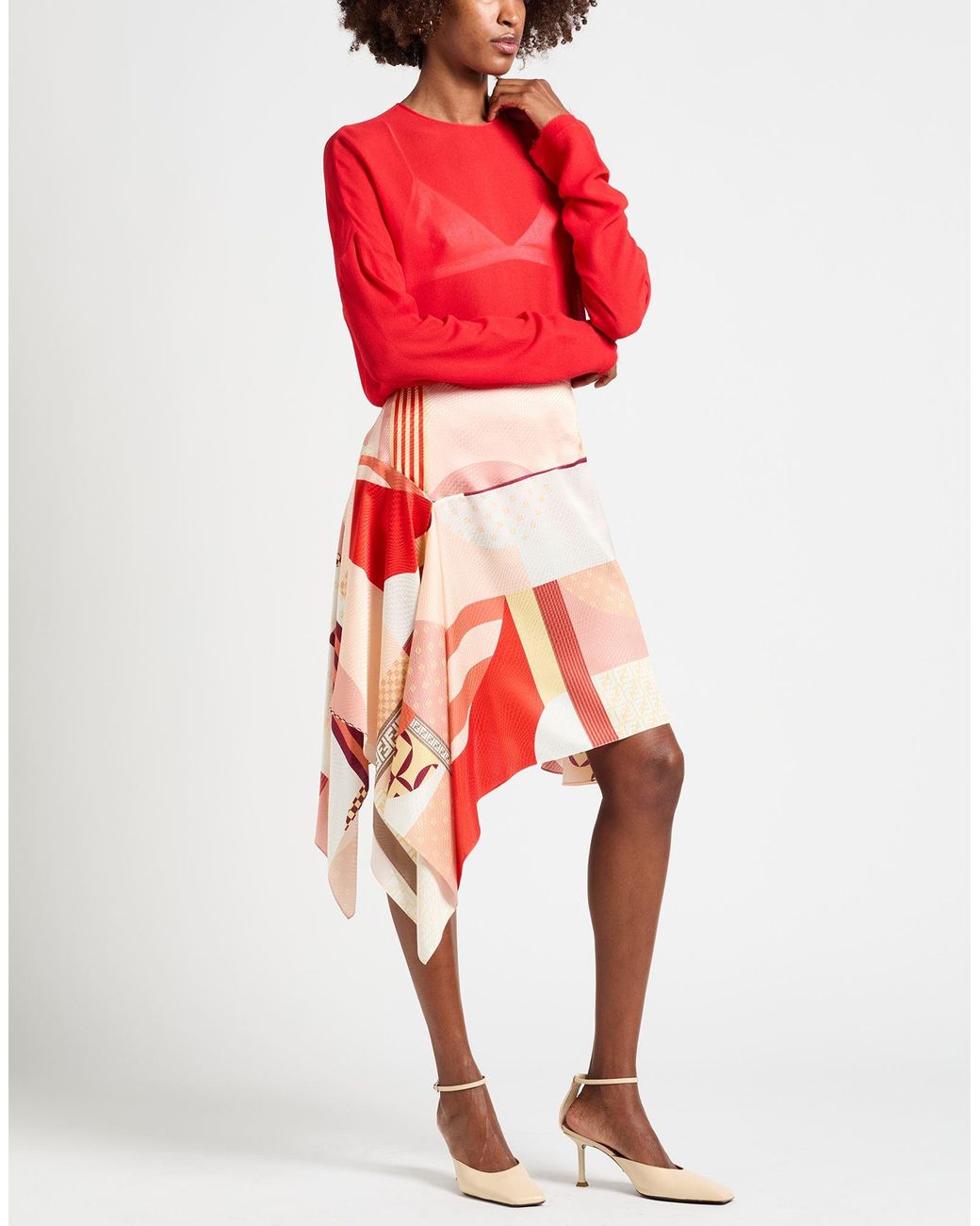Fendi White Mini Skirt Silk