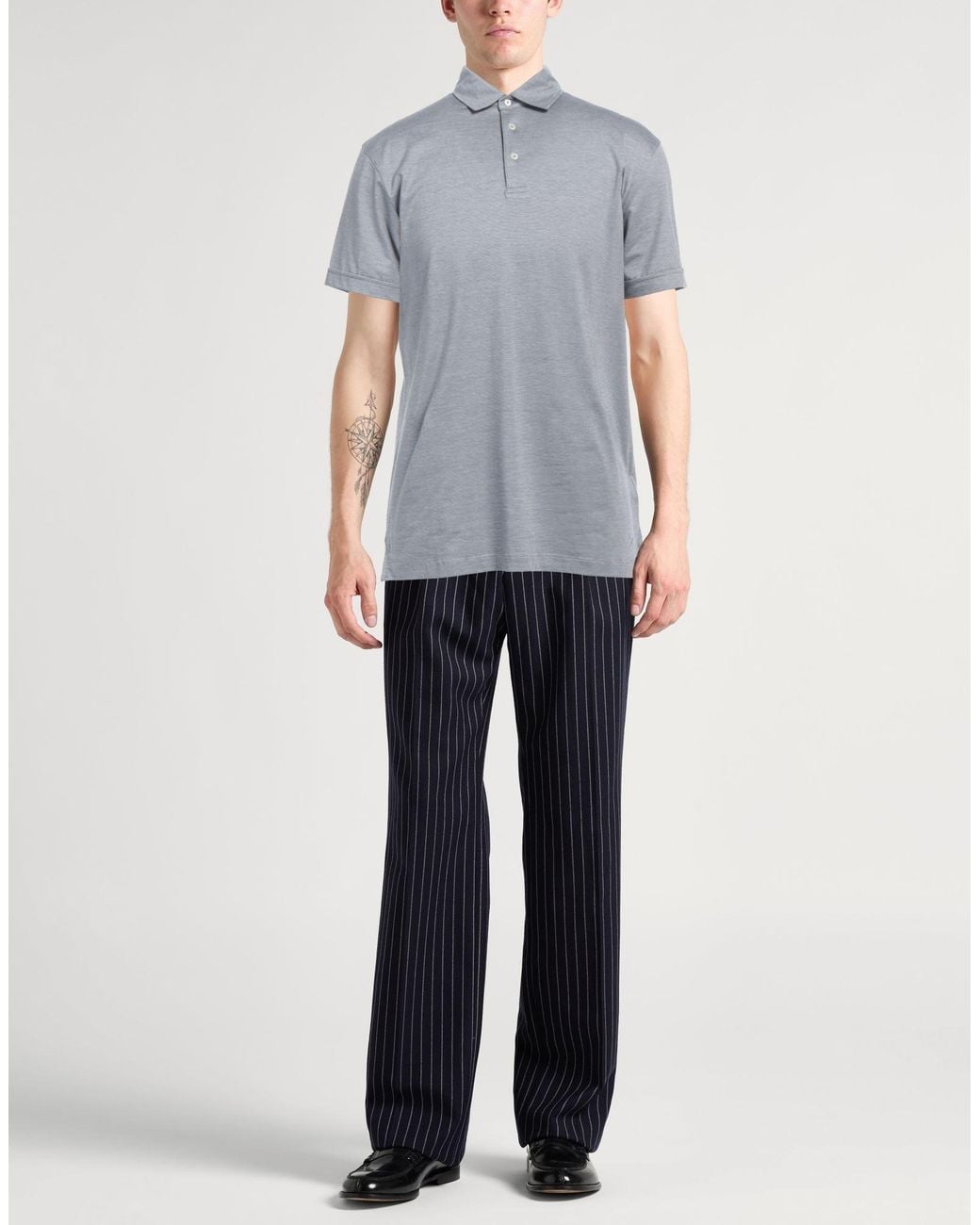Hackett Gray Polo Shirt Lyocell, Cotton, Elastane for men