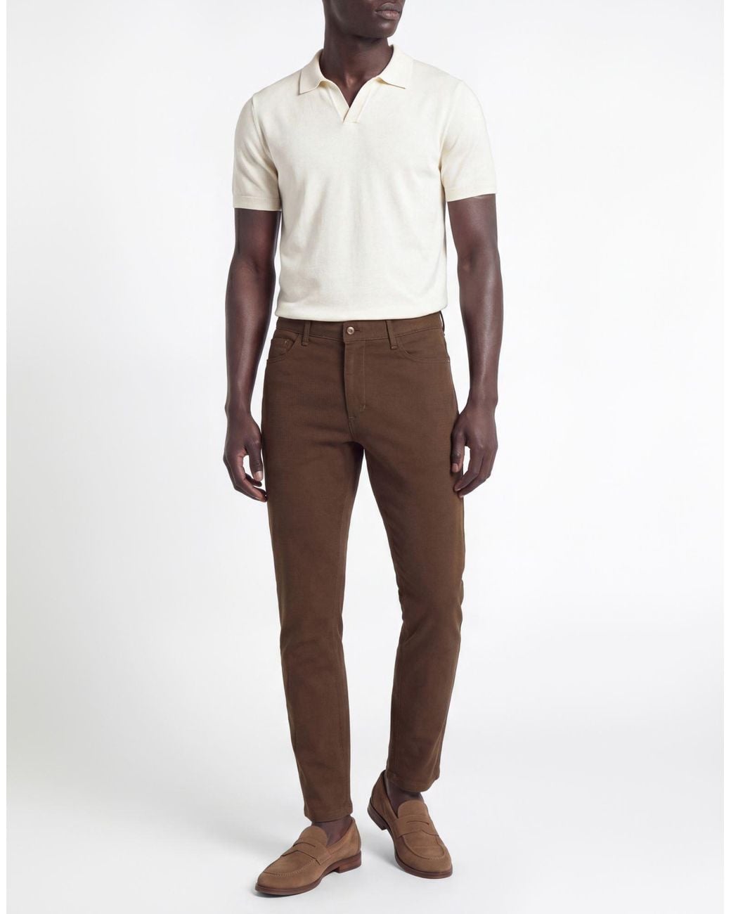 GROOWE Brown Pants Cotton, Elastane for men
