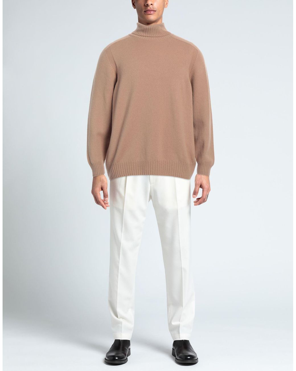 Gran Sasso Brown Camel Turtleneck Virgin Wool for men