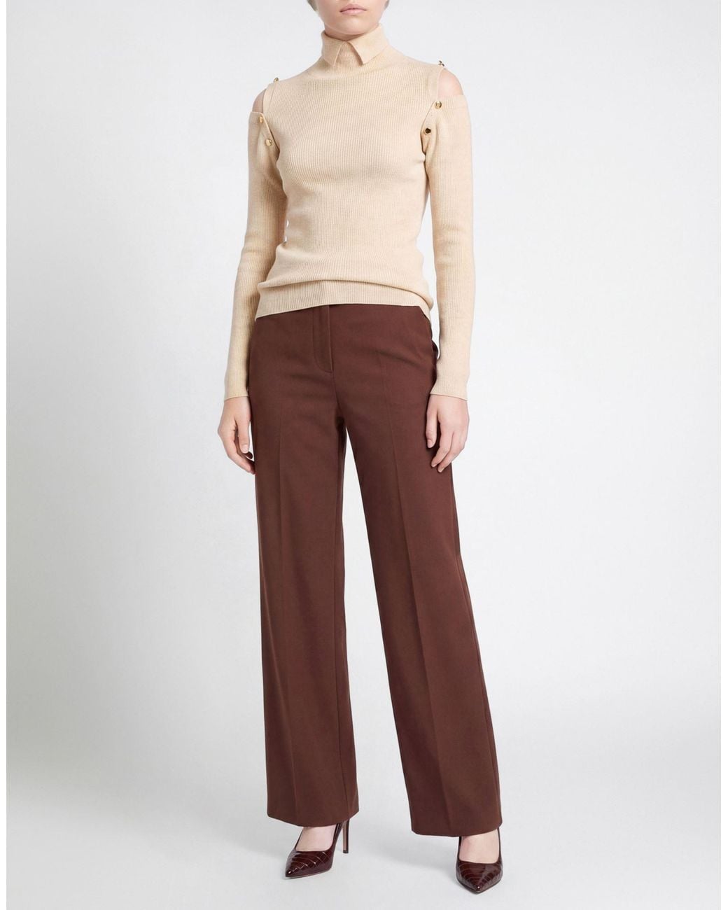 D.exterior Natural Turtleneck Wool