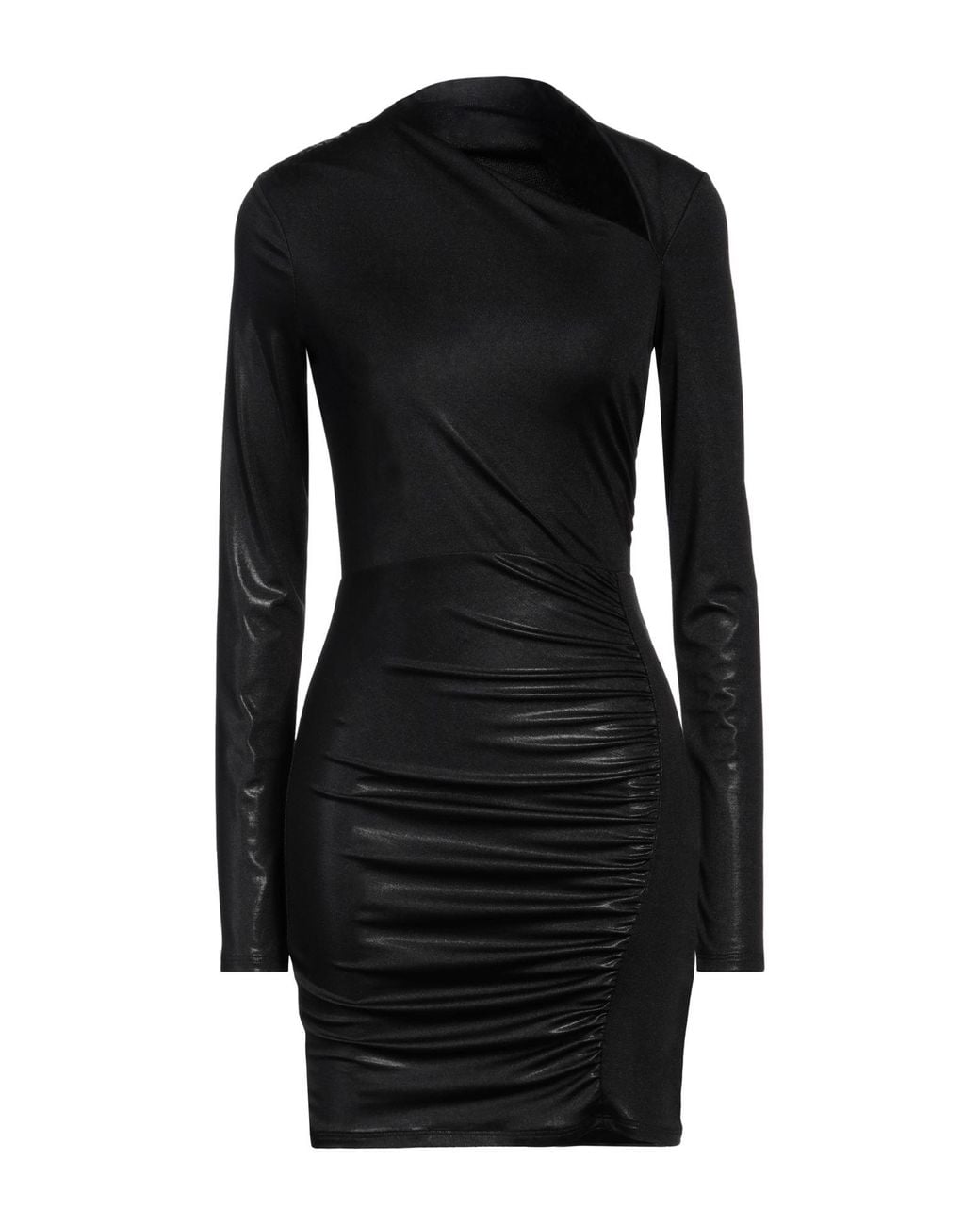 Patrizia Pepe Black Mini Dress Polyester, Elastane