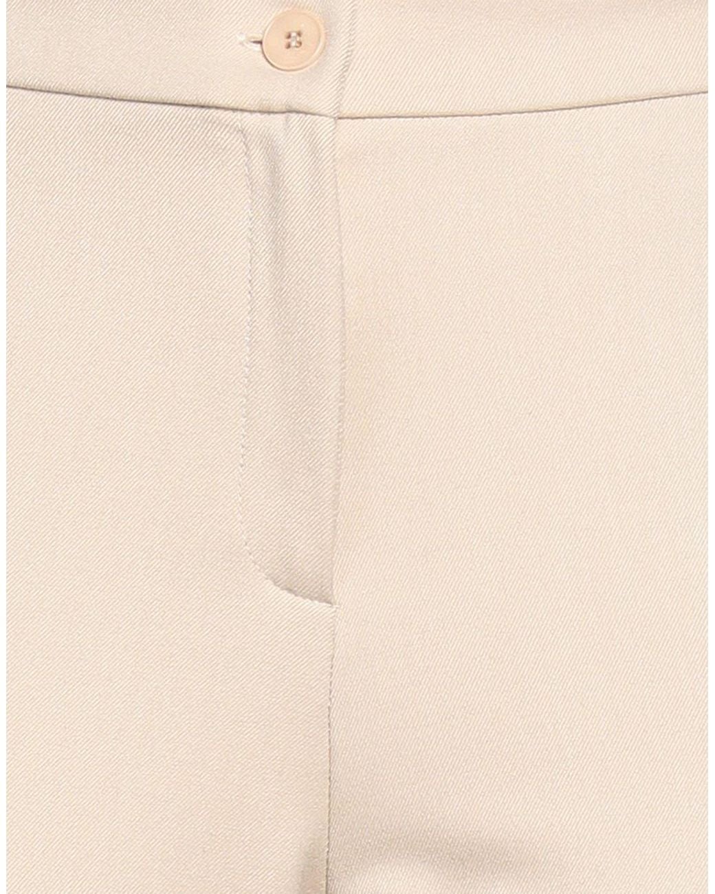 Elena Miro Natural Pants Polyester, Viscose, Wool, Elastane
