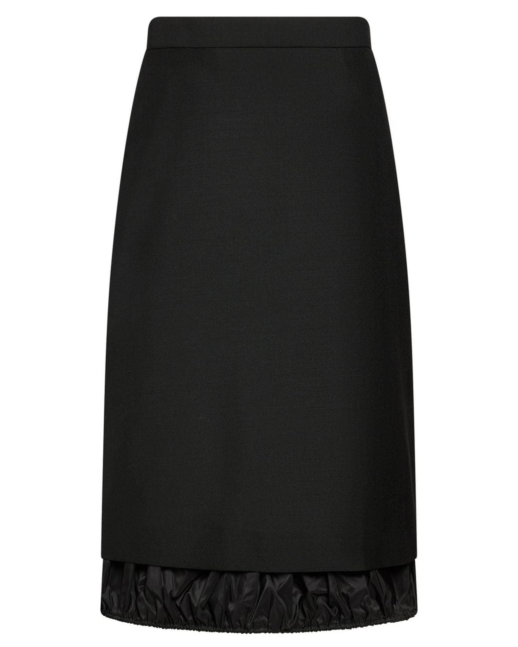 Tory Burch Black Midi Skirt Wool, Superkid Mohair