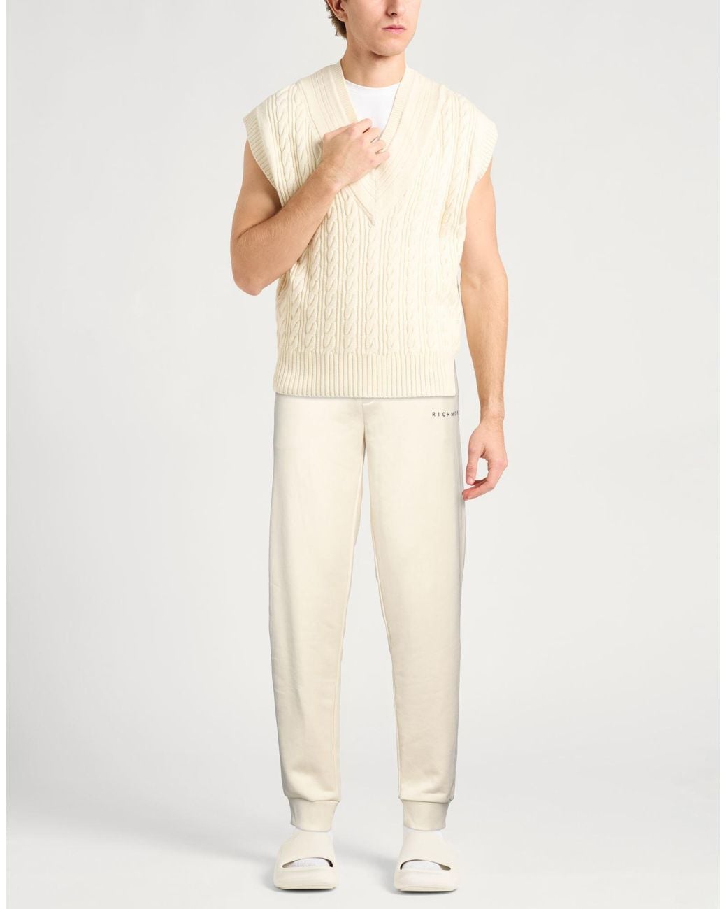 Richmond X Natural Ivory Pants Cotton, Polyester for men