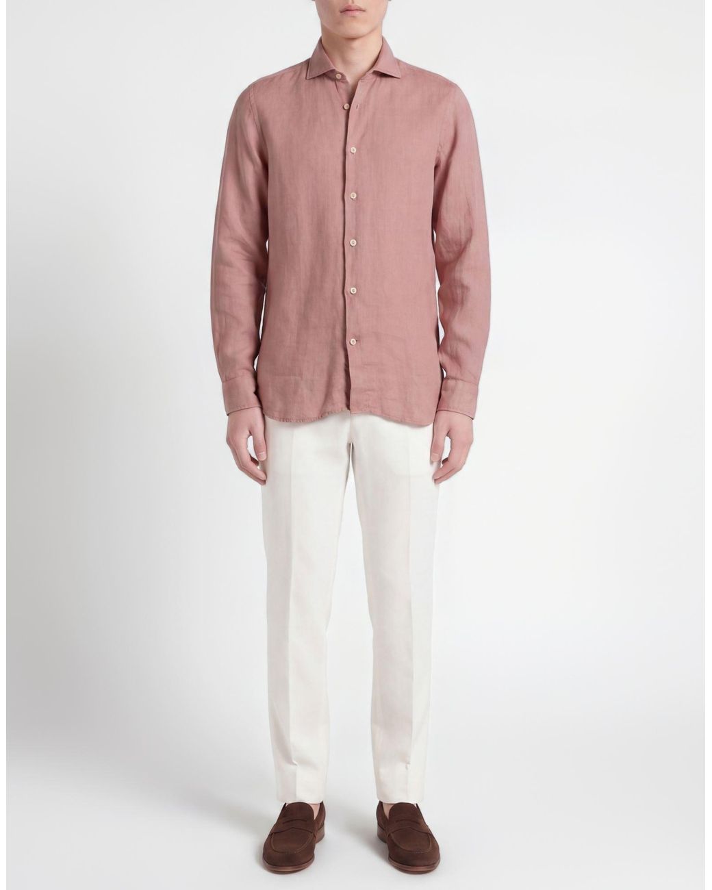 Rosso Malaspino Pink Shirt Linen for men