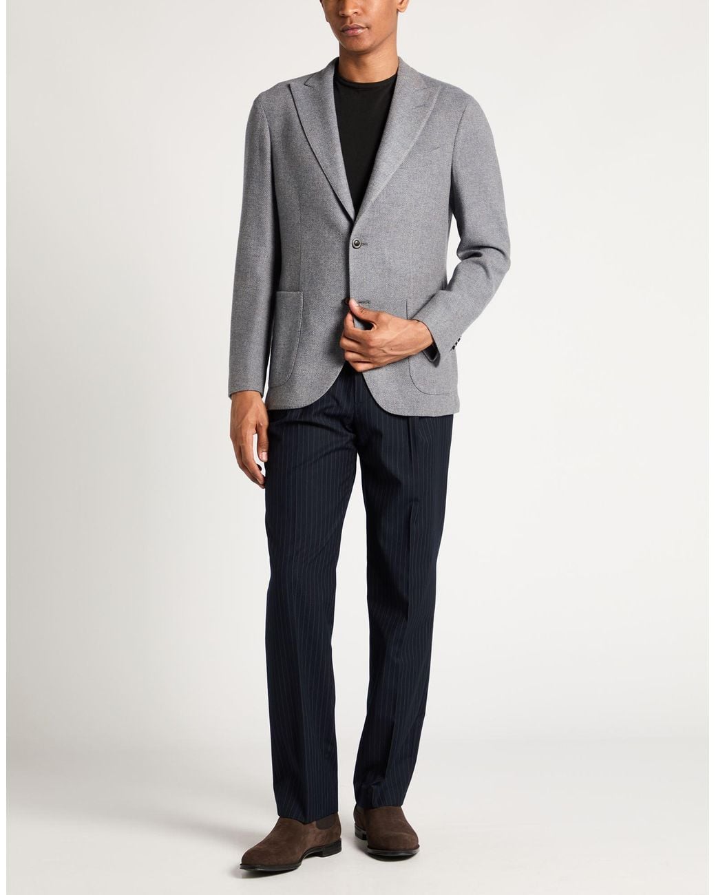 Boglioli Gray Blazer Wool, Cashmere for men