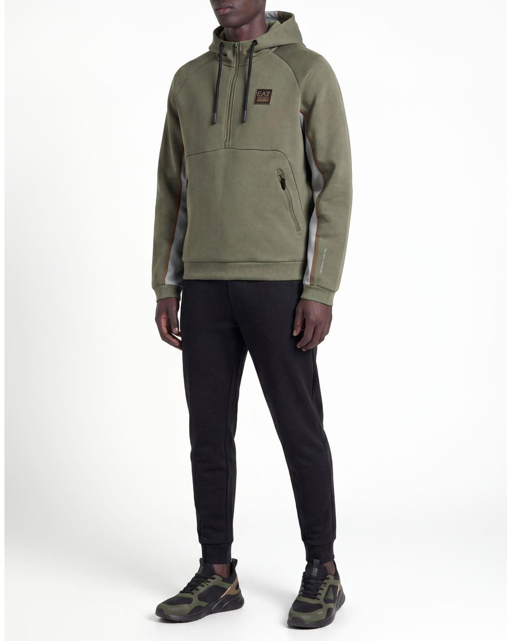 EA7 Green Military Sweatshirt Cotton, Polyester for men