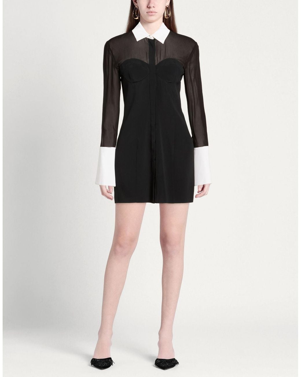 MVP WARDROBE Black Mini Dress Acetate, Silk