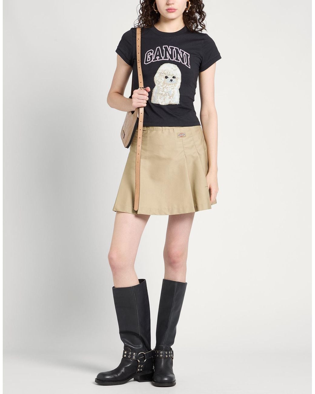 Ganni Black T-Shirt Organic Cotton