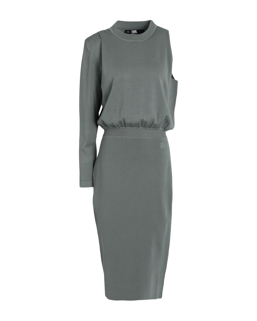 Karl Lagerfeld Gray Asymmetric Knit Dress
