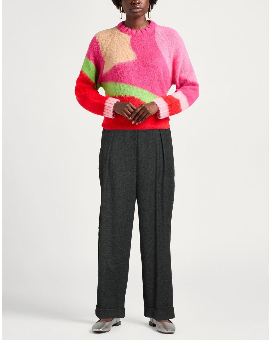 Antonelli Gray Pants Virgin Wool, Viscose, Polyester, Elastane