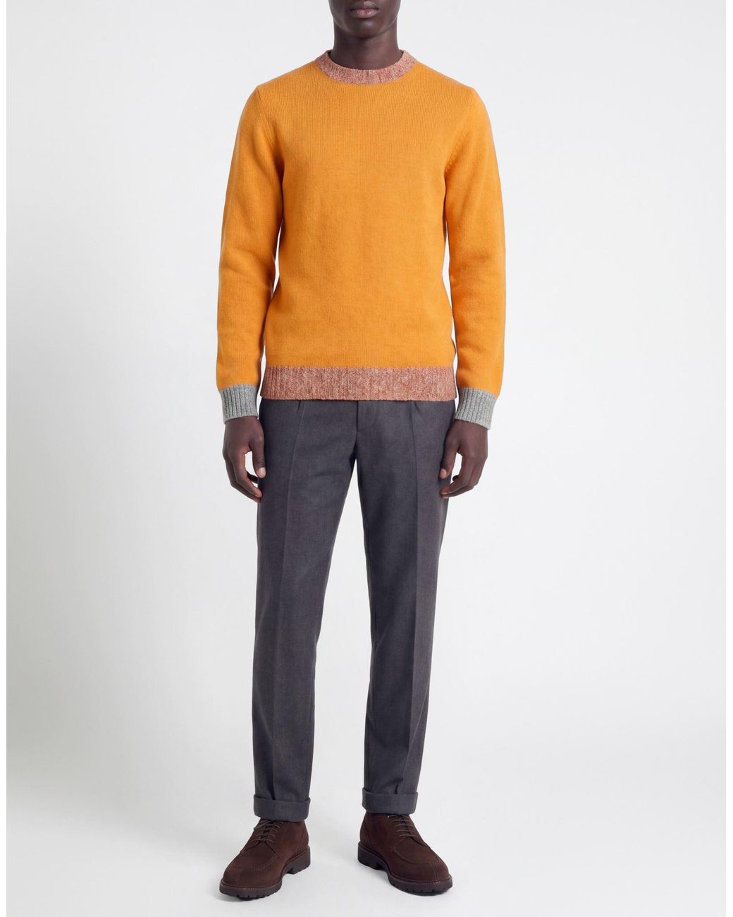 Irish Crone Orange Sweater Wool for men