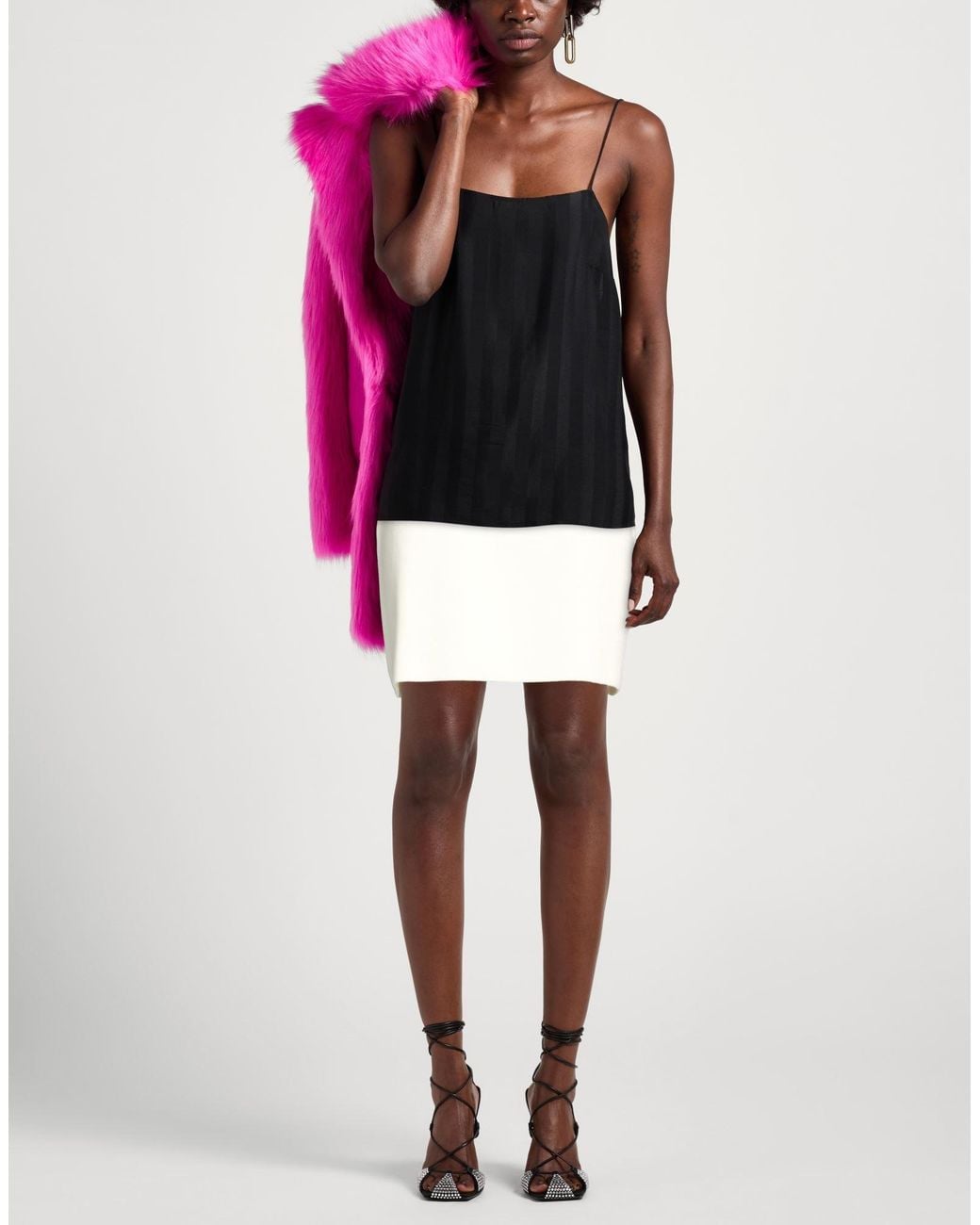 Twinset White Mini Skirt Viscose, Polyamide, Polyester, Elastane