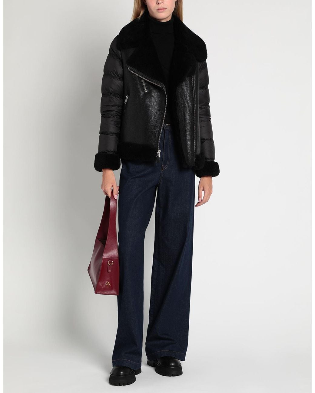 Blauer Black Puffer Leather, Polyamide, Shearling