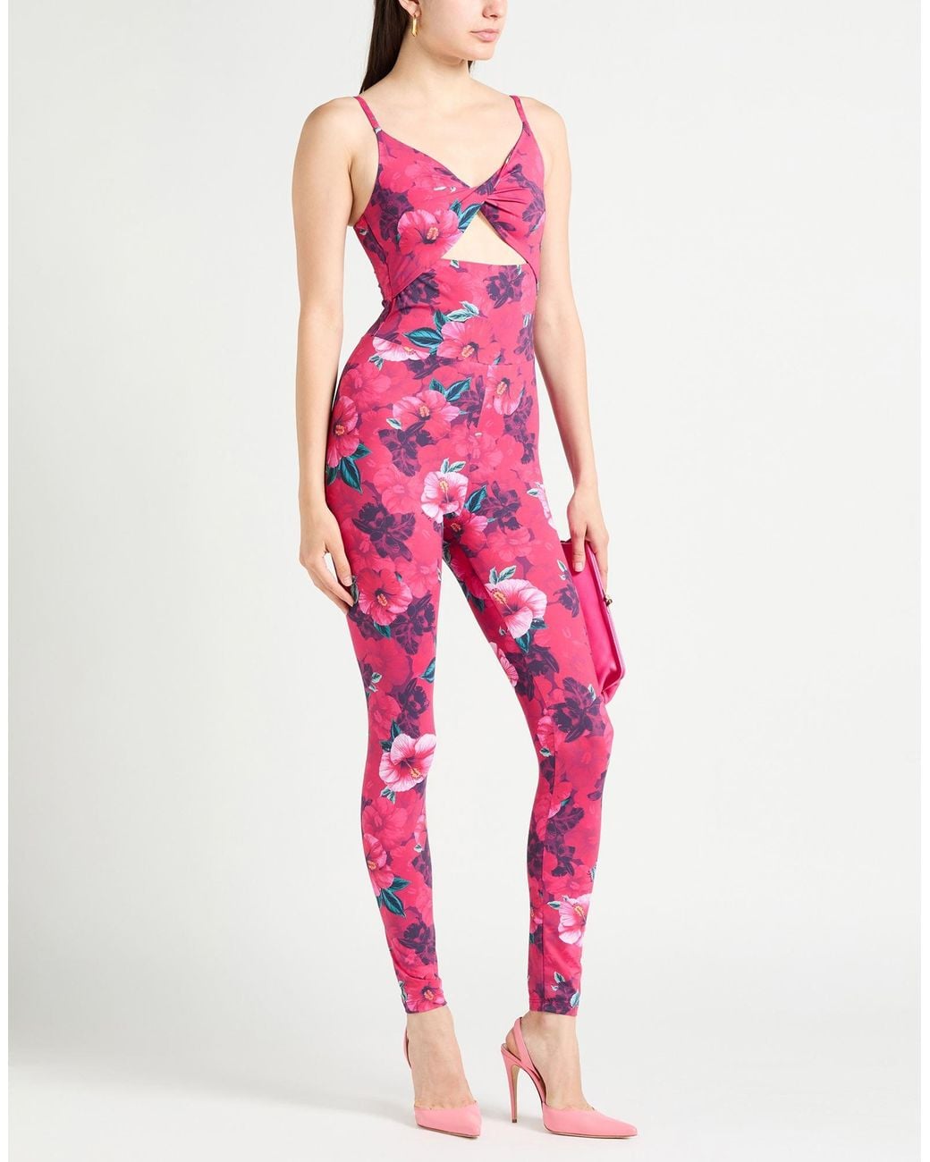 Pinko Pink Jumpsuit Polyamide, Elastane