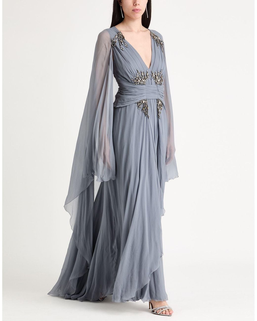 Alberta Ferretti Blue Maxi Dress Silk