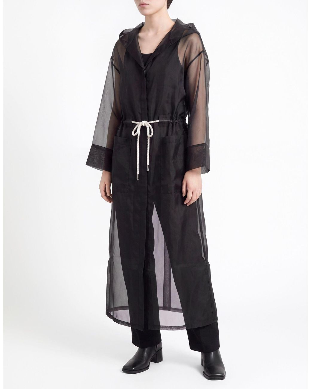 Panicale Black Overcoats & Trench Coats