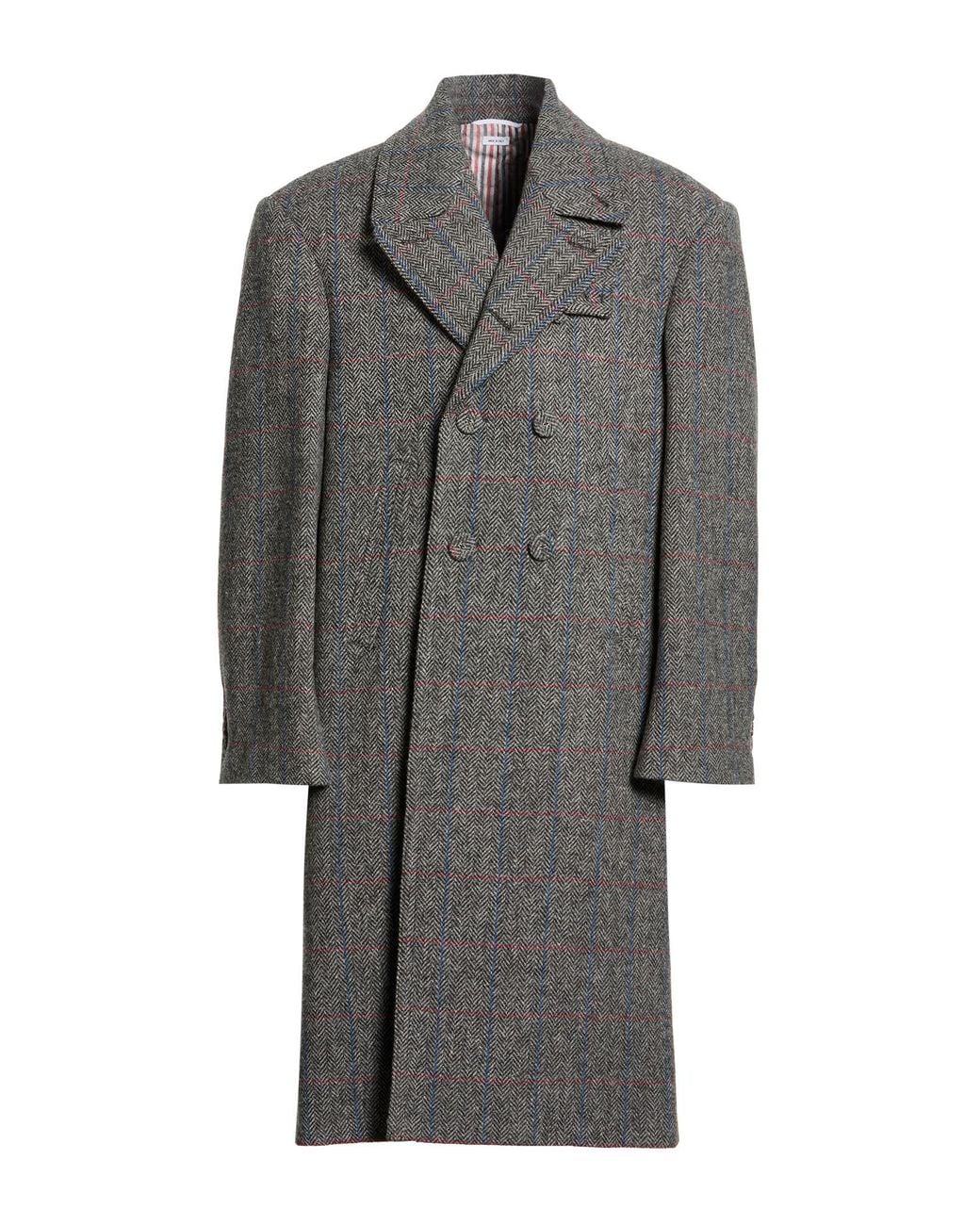 Thom Browne Gray Coat Wool for men
