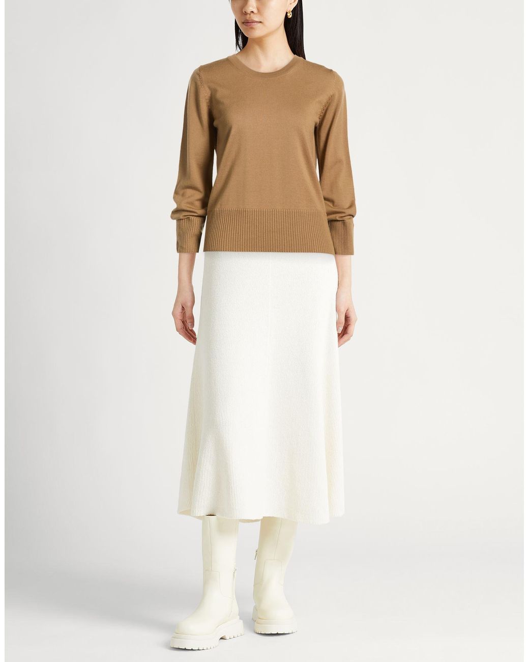 Anna Molinari Brown Camel Sweater Merino Wool