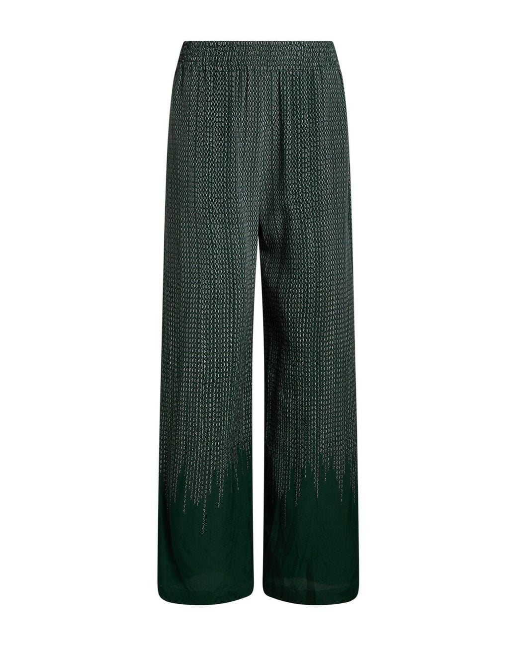 Victoria Beckham Green Dark Pants Silk