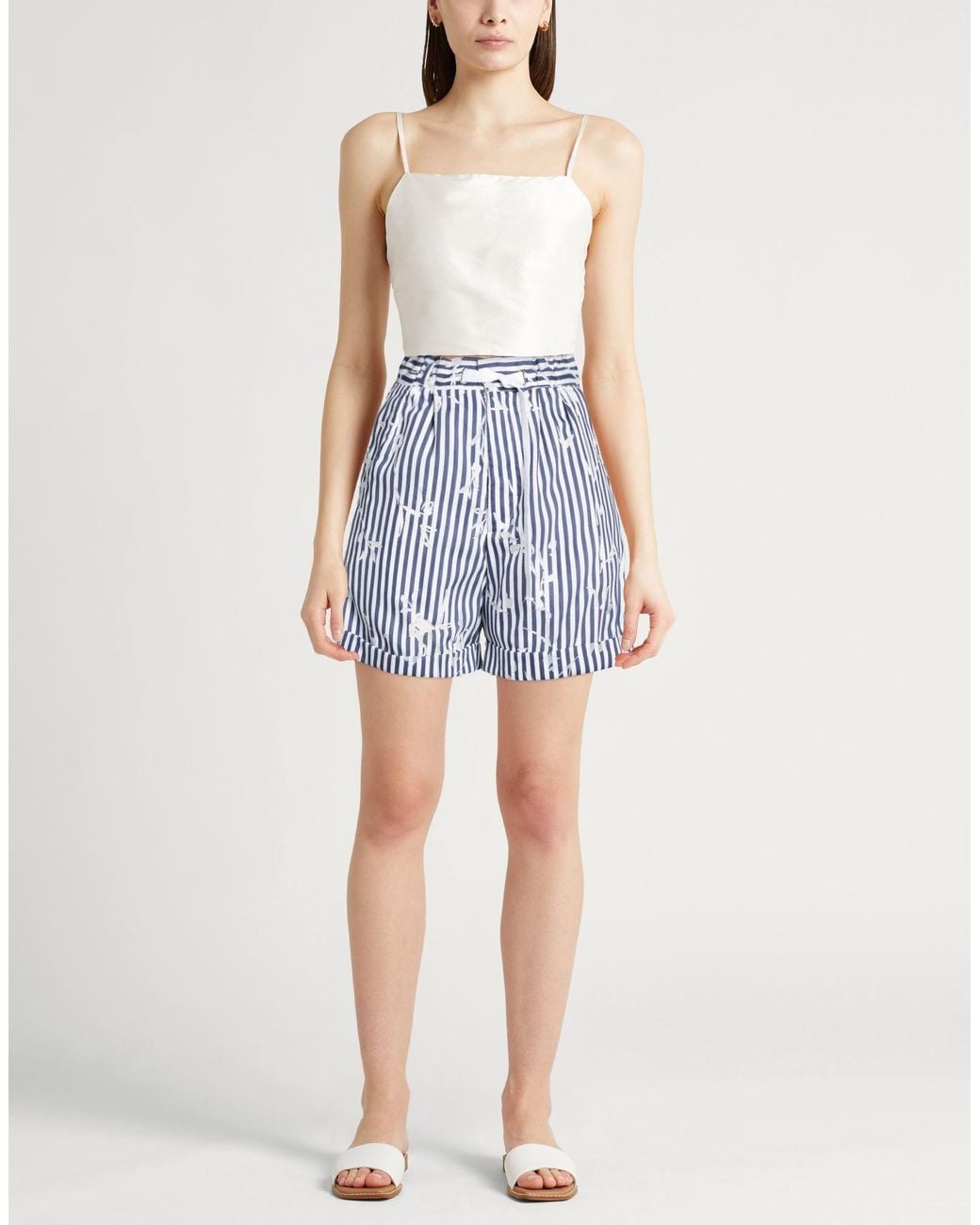 White Sand Blue Shorts & Bermuda Shorts Cotton, Polyamide