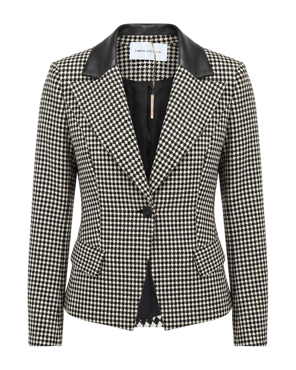 SIMONA CORSELLINI Black Blazer Polyester, Viscose, Elastane