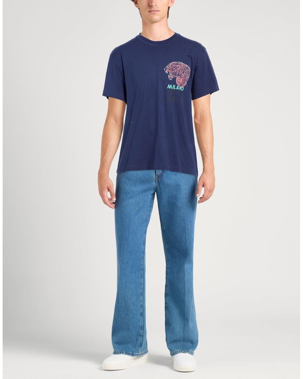 Just Cavalli Blue T-Shirt Cotton for men