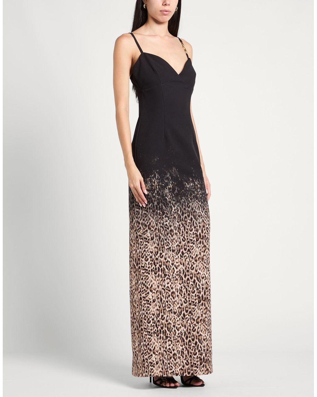 Just Cavalli Black Maxi Dress Polyester, Elastane