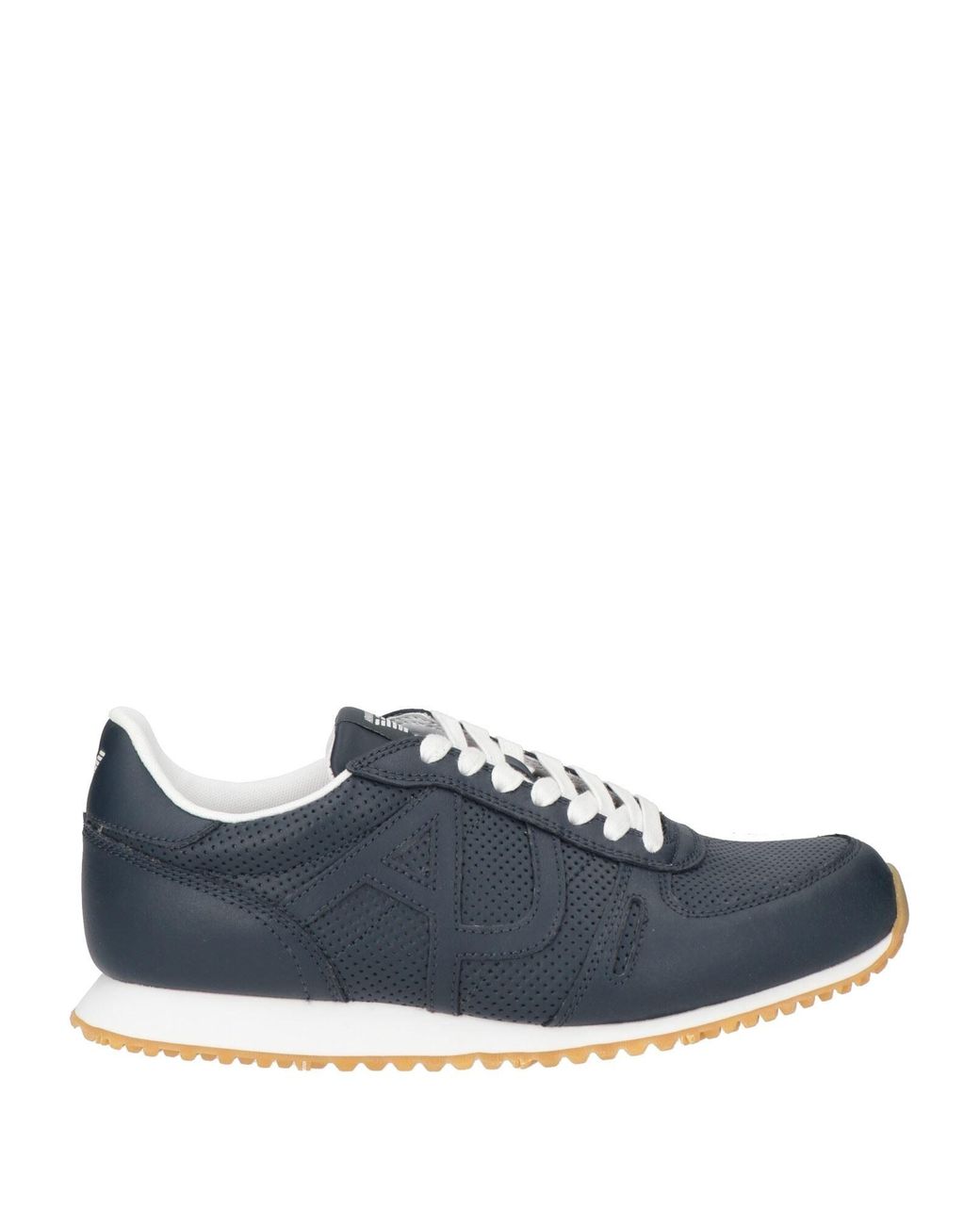 Armani Jeans Blue Sneakers Leather, Textile Fibers