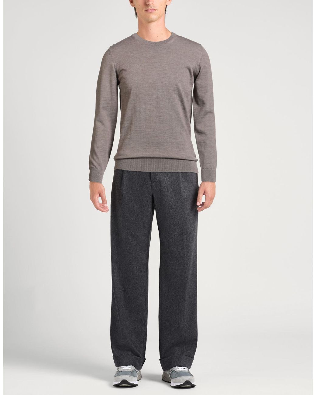 Alpha Studio Gray Sweater Merino Wool for men