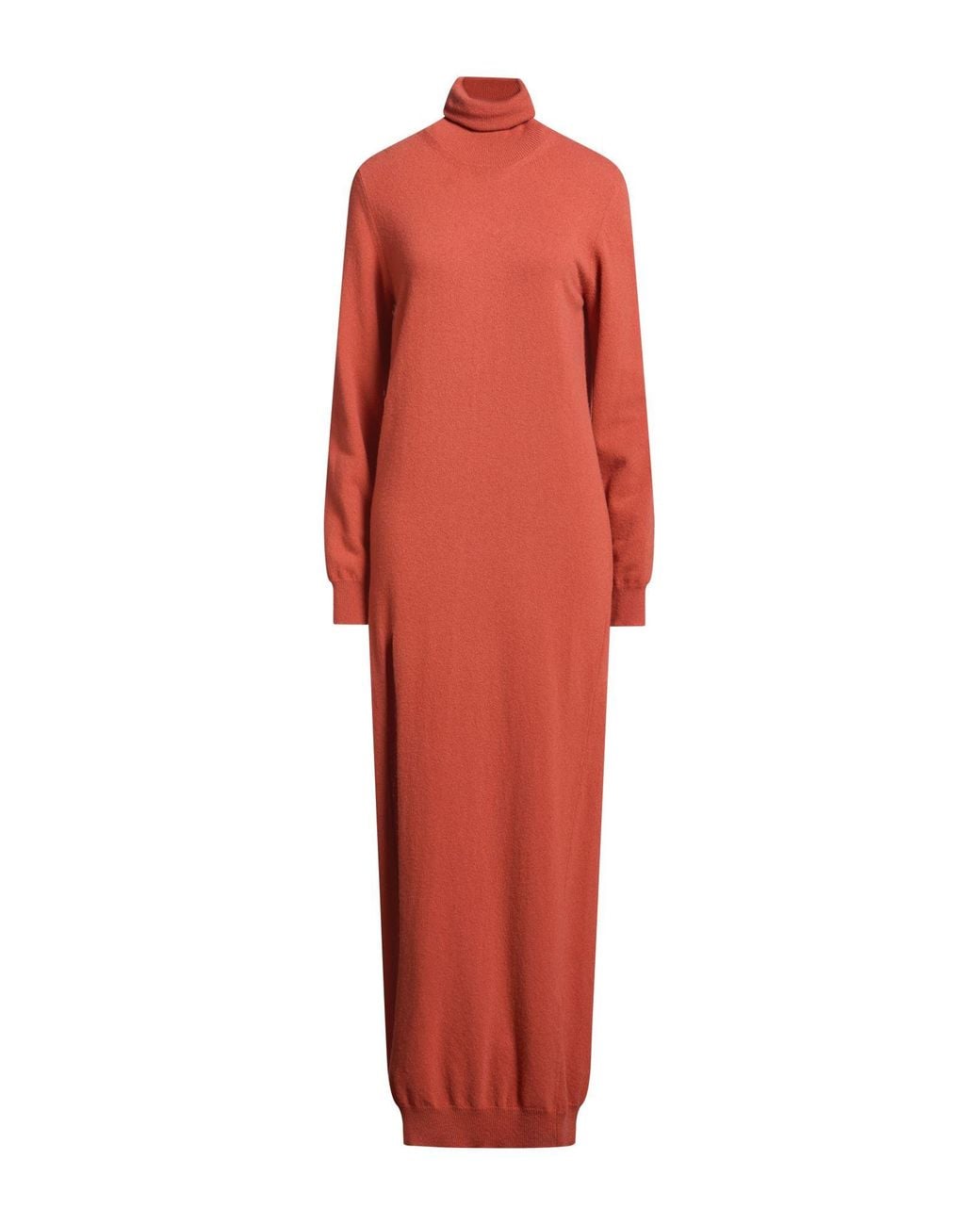 Semicouture Red Maxi Dress Virgin Wool, Cashmere