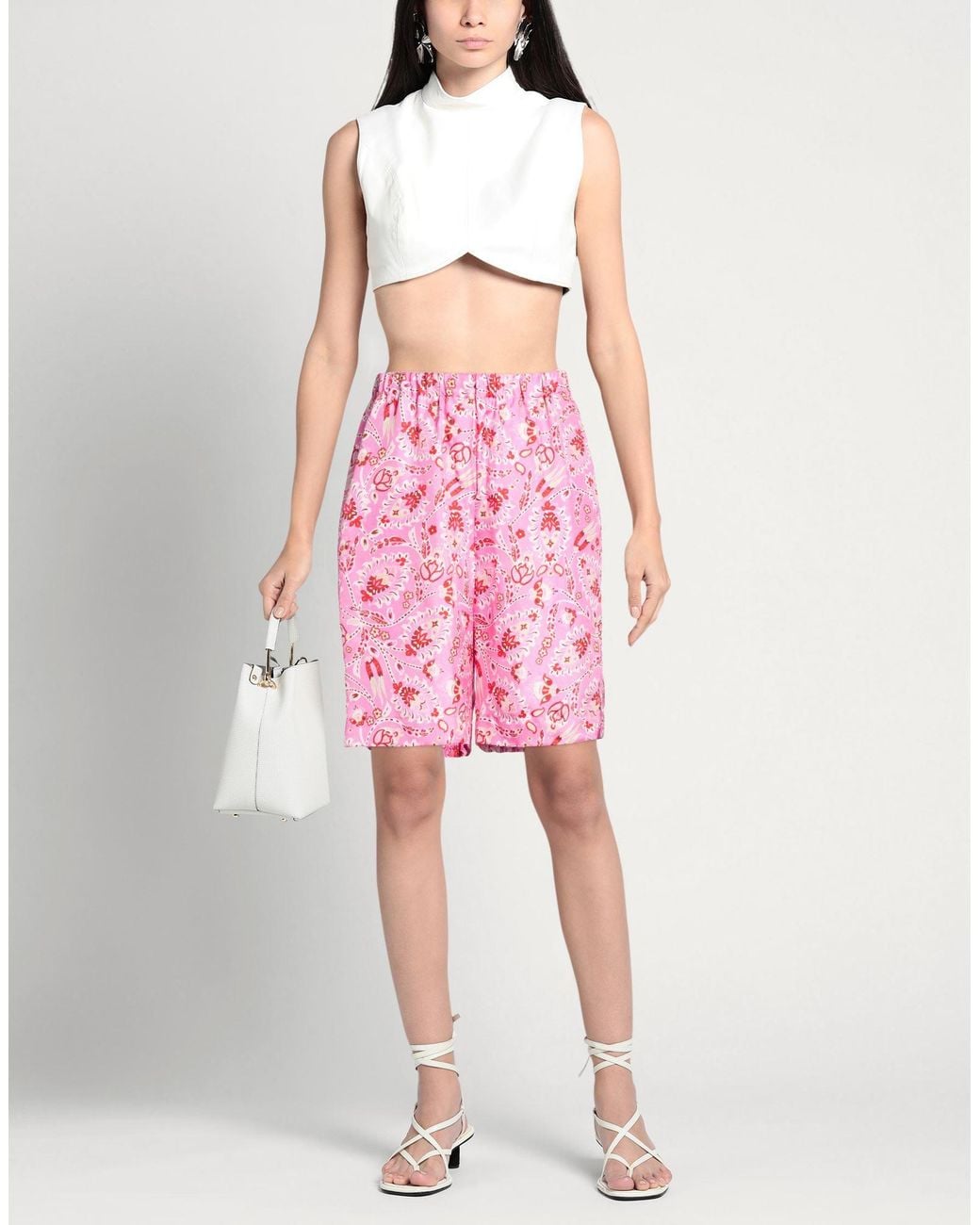 Maliparmi Pink Shorts & Bermuda Shorts Silk