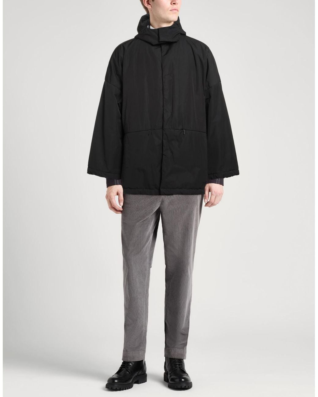 Hevò Black Coat Polyester, Cotton for men