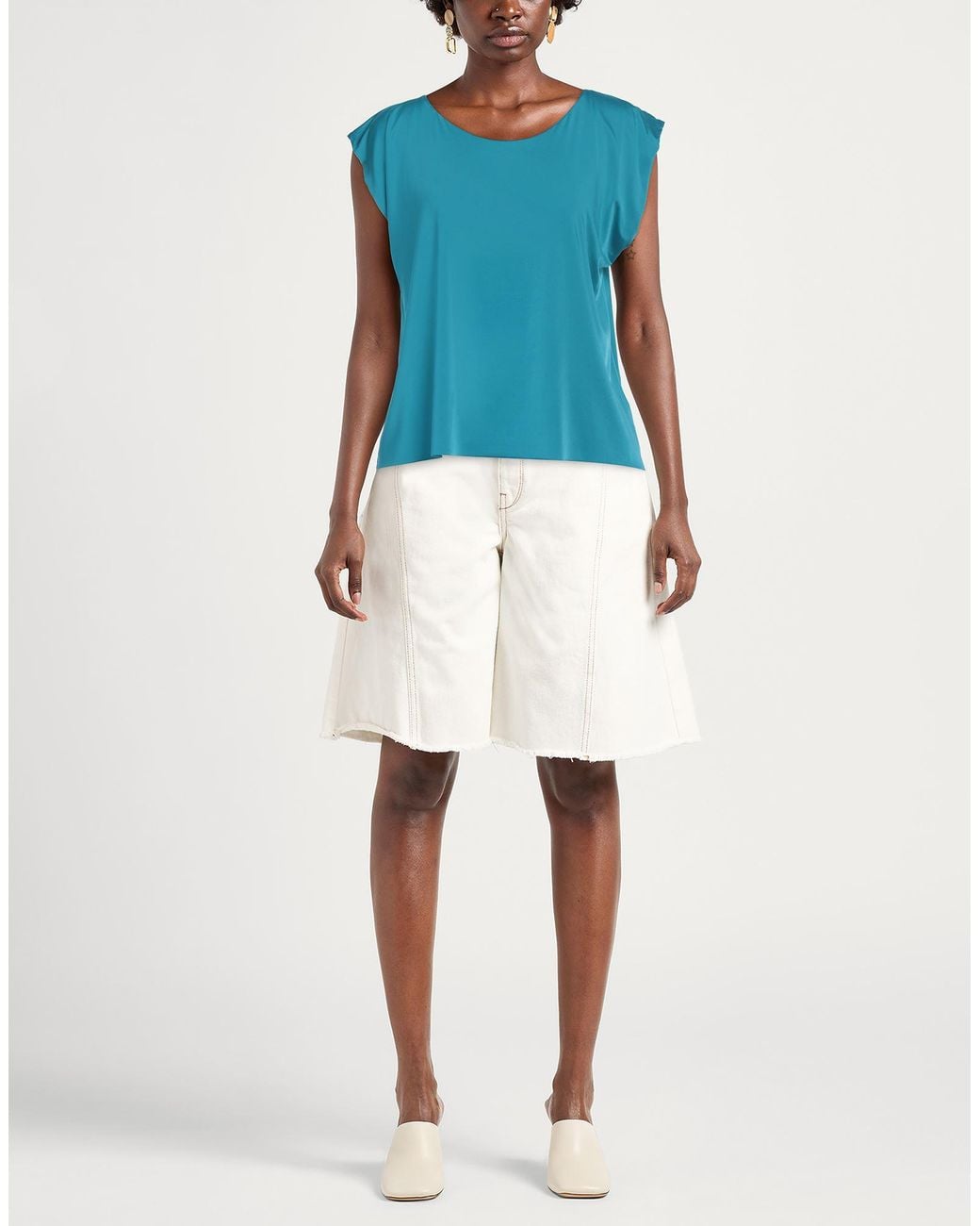 La Petite Robe Di Chiara Boni Blue Top Viscose, Elastane