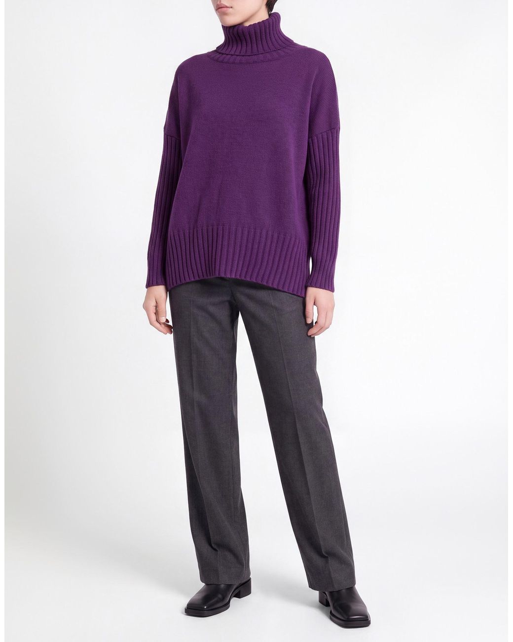 Carla G Purple Turtleneck Polyacrylic, Alpaca Wool, Polyamide, Polyester