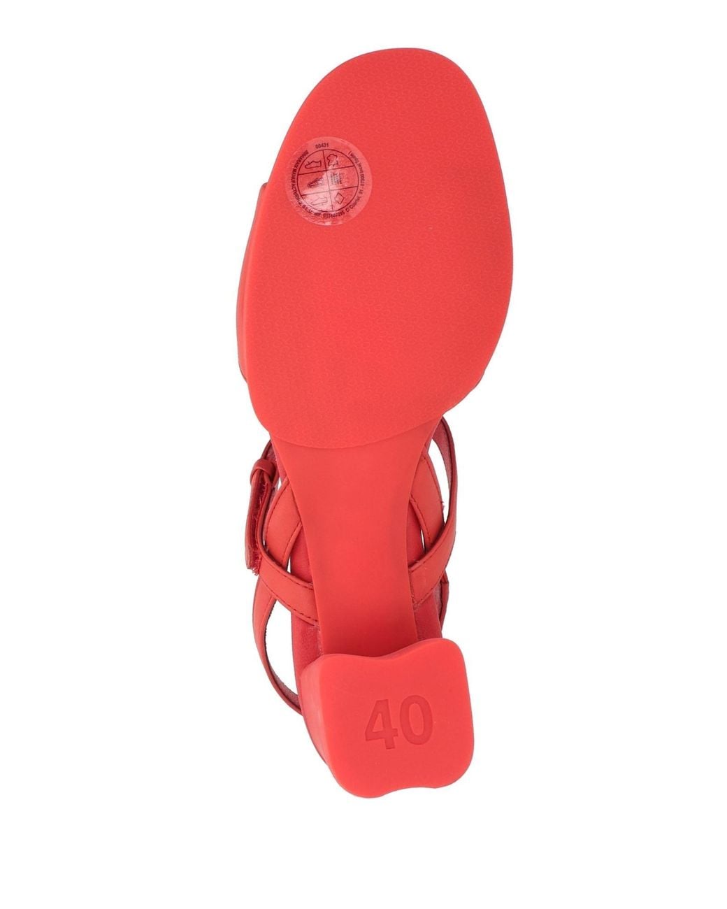 Camper Red Sandals Leather