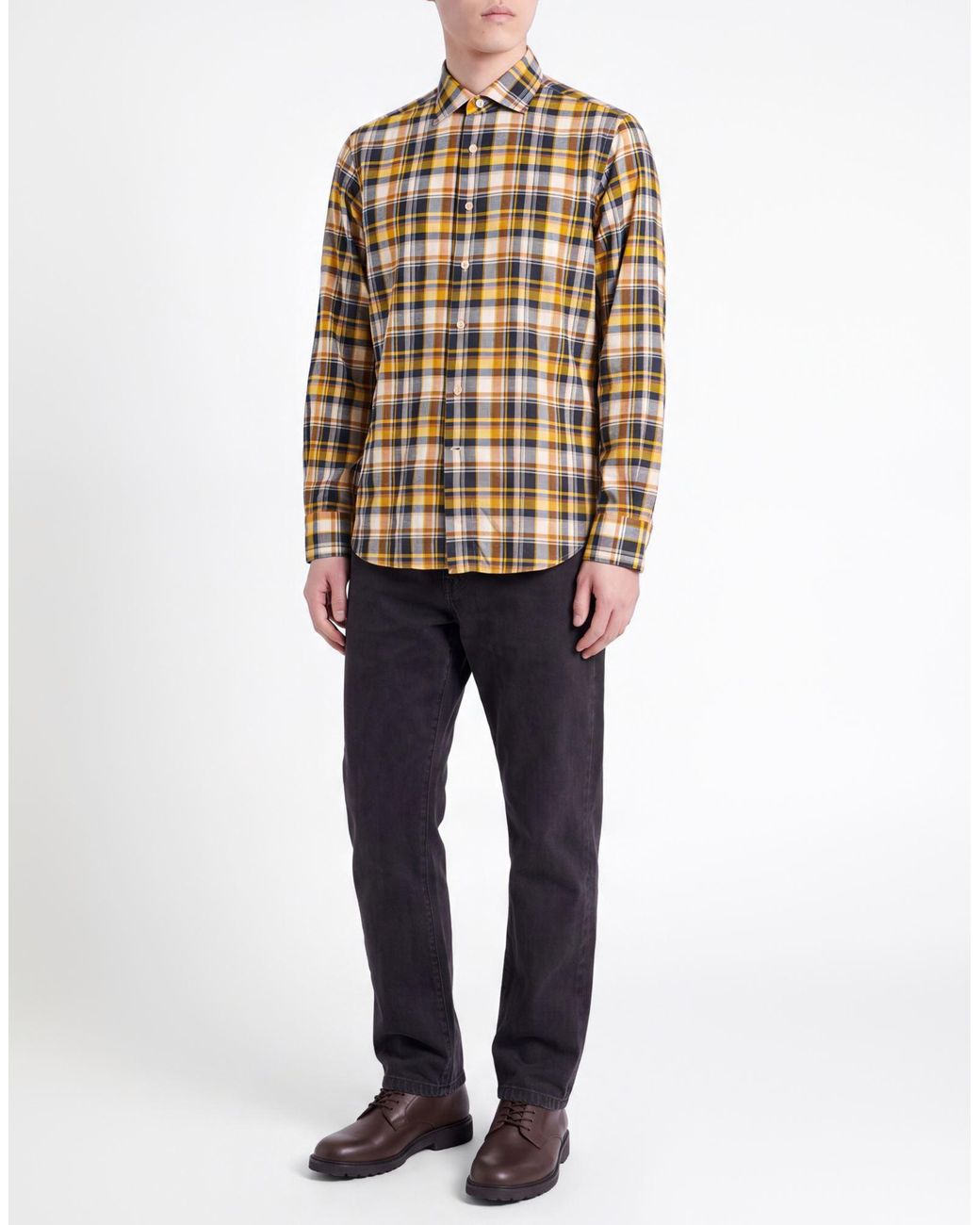 Alessandro Gherardi Brown Shirt Cotton, Linen, Elastane for men